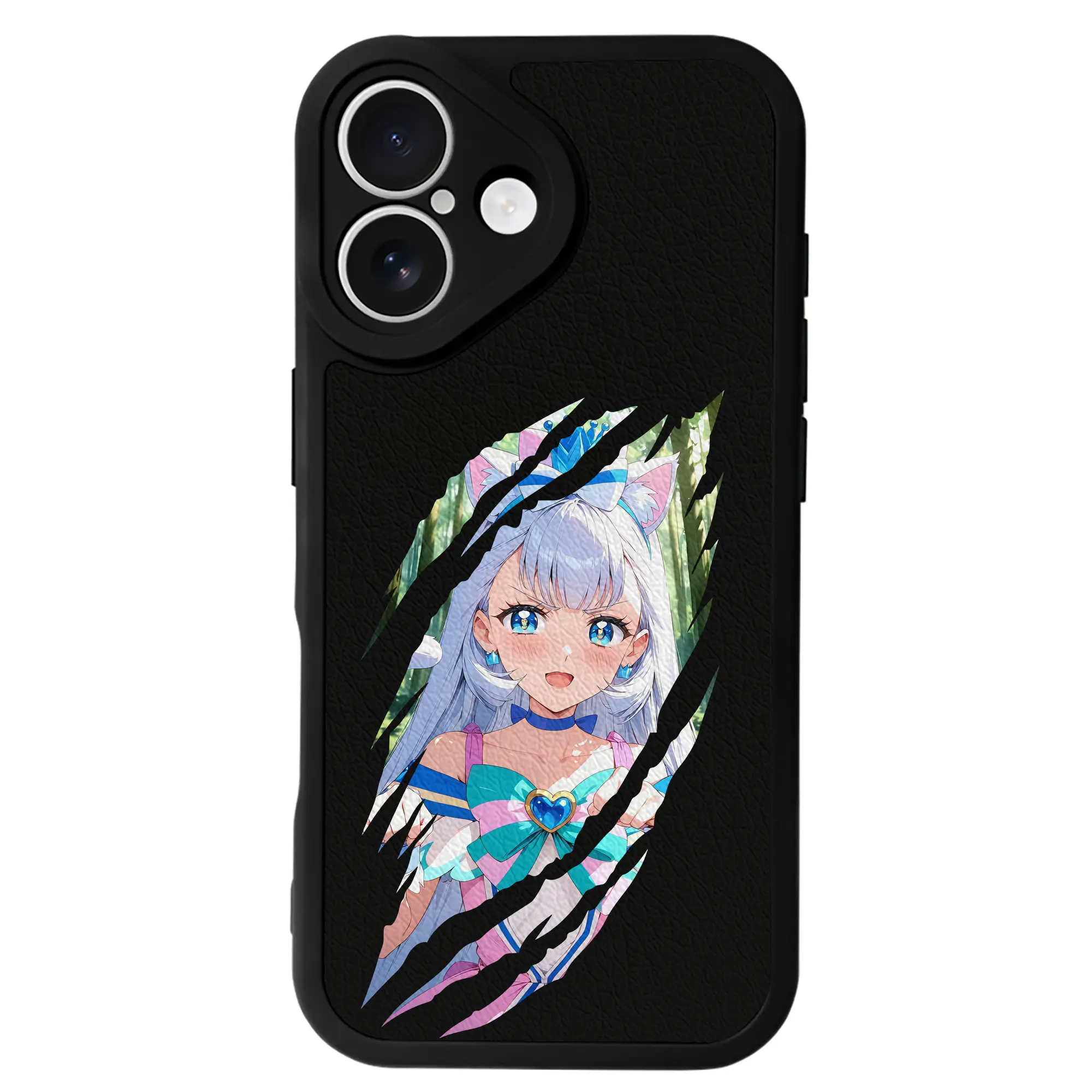 わんだふるぷりきゅあ グッズ 猫屋敷ユキ - IPhone 16シリーズ対応 ・ シリコンスマホケース ・ レザー調 ・ 高精度フィット ・ 耐衝撃 ・ ワイヤレス充電対応 ・ 精密カット